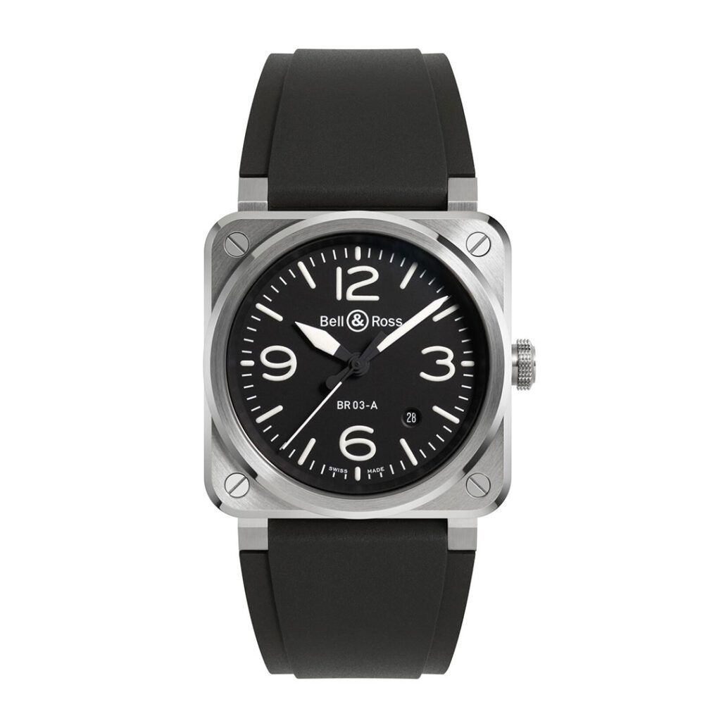 Bell & Ross BR03 BLACK STEEL BR03A-BL-ST/SRB